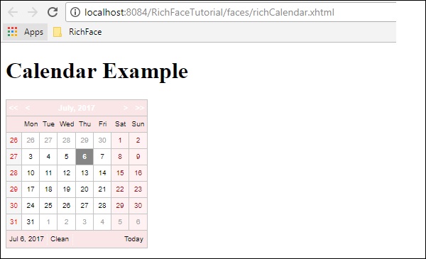 Calender Example